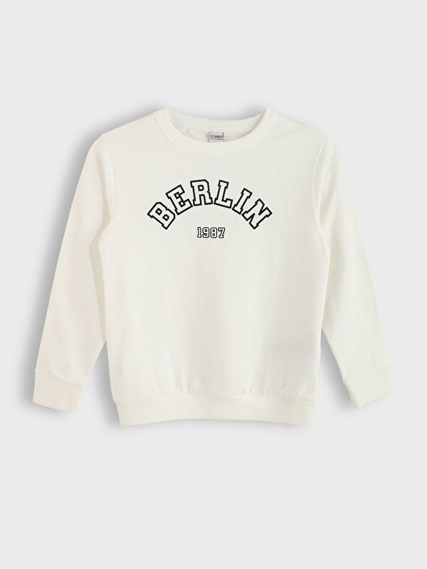 Moudda LC Waikiki - Sweatshirt en jersey Garçon Ecru - Tunisie 1