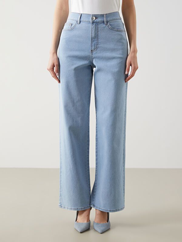 Moudda LC Waikiki - Pantalon tissé denim Femme Canne indigo clair - Tunisie 2