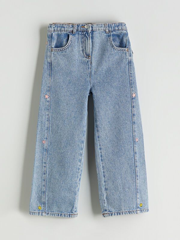 Moudda LC Waikiki - Pantalon tissé en denim Fille Lavage à l'acide bleu - Tunisie 1