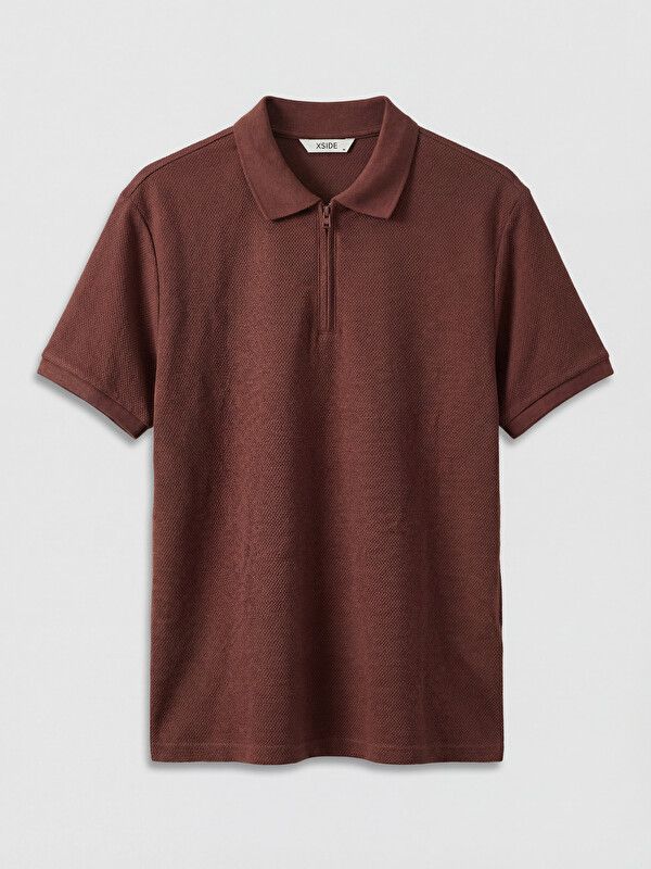 Moudda LC Waikiki - T-shirt col polo manches courtes en jersey pour Homme couleur Brique - Tunisie 1