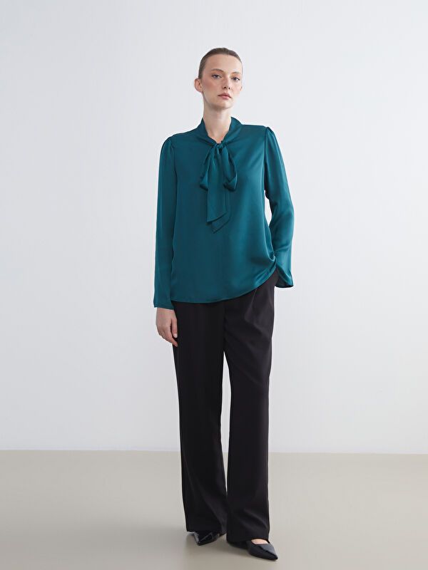 Moudda LC Waikiki - Blouse tissée manches longues Femme Vert foncé - Tunisie 2