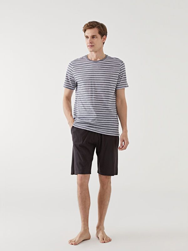 Moudda LC Waikiki - Ensemble pyjama en jersey à manches courtes et shorty pour Hommes - Tunisie 2