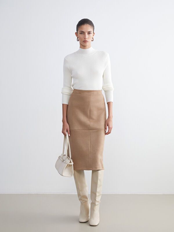 Moudda LC Waikiki - Jupe tissée Femme Brun clair - Tunisie 1