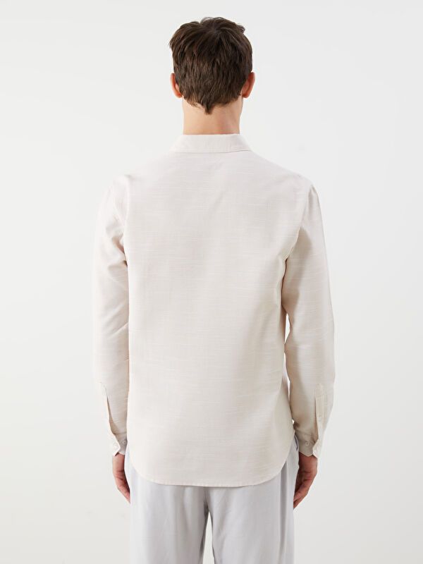 Moudda LC Waikiki - Chemise tissée manches longues Homme Beige - Tunisie 4