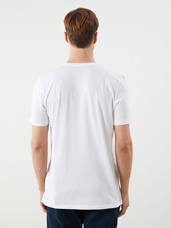 Moudda LC Waikiki - T-shirt jersey col rond manches courtes Homme Buxe blanc - Tunisie 4