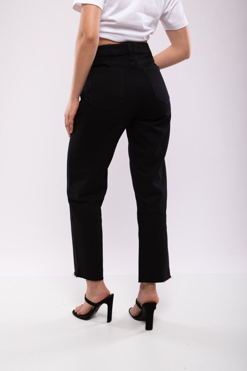 Moudda Billiorich - Jean Droit Taille Haute Noir – Billiorich - 4
