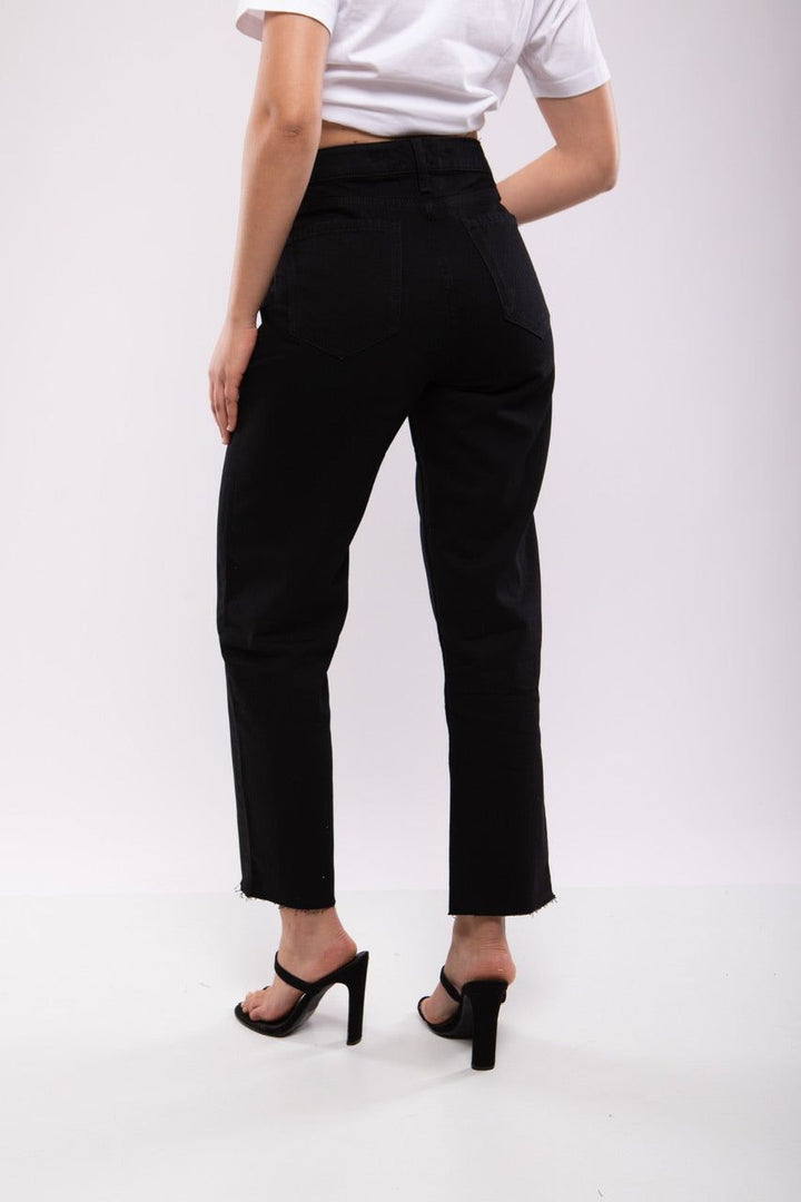 Moudda Billiorich - Jean Droit Taille Haute Noir – Billiorich - 4