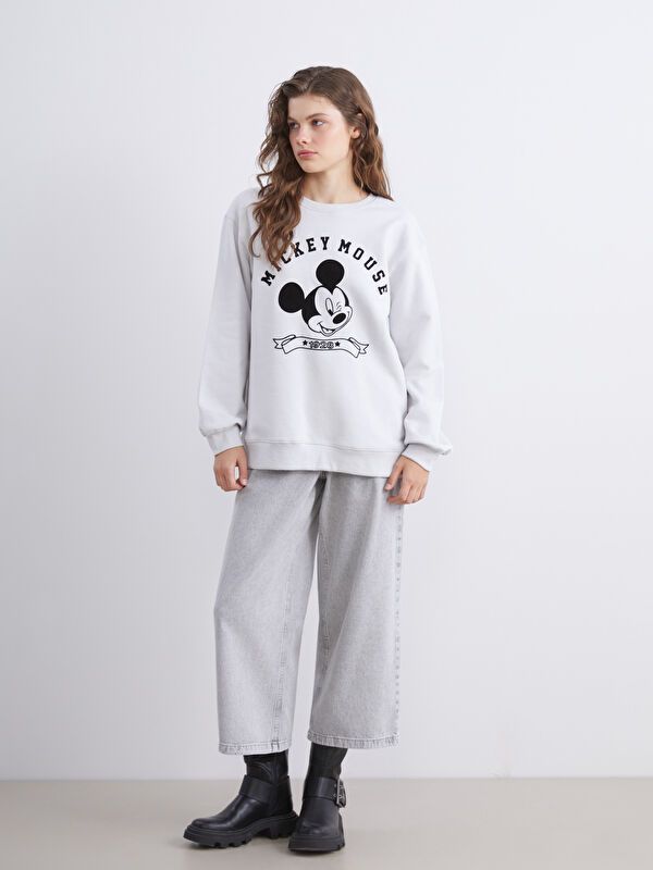 Moudda LC Waikiki - Sweatshirt en jersey sous licence Femme Gris clair - Tunisie 2