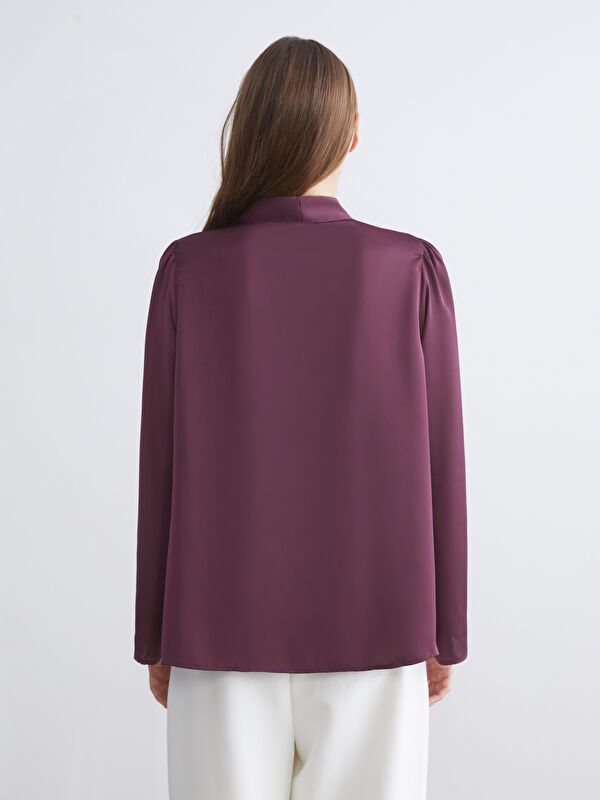 Moudda LC Waikiki - Blouse tissée manches longues Femme Prune - Tunisie 4