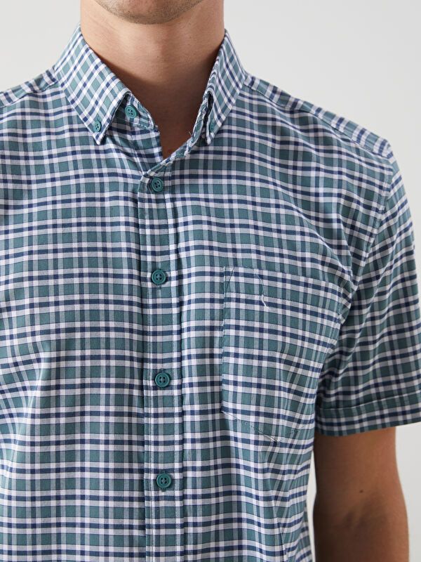 Moudda LC Waikiki - Chemise à carreaux manches courtes en tissu tissé pour Homme - Tunisie 3