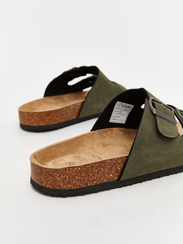 Moudda LC Waikiki - Pantoufles couleur Vert kaki pour hommes - Tunisie 5