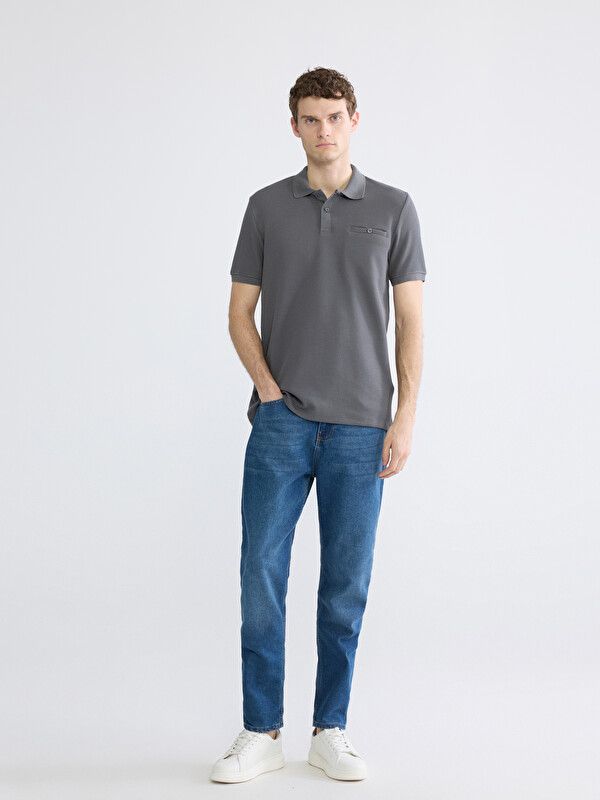 Moudda LC Waikiki - T-shirt manches courtes en jersey pour Homme couleur Gris foncé - Tunisie 2