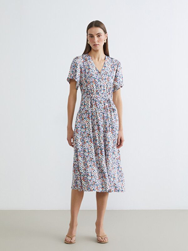 Moudda LC Waikiki - Robe manches courtes en tissu pour Femme couleur Imprimé mixte - Tunisie 1