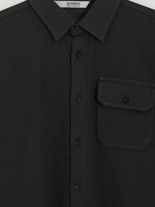 Moudda LC Waikiki - Chemise tissée manches longues Garçon Anthracite - Tunisie 4