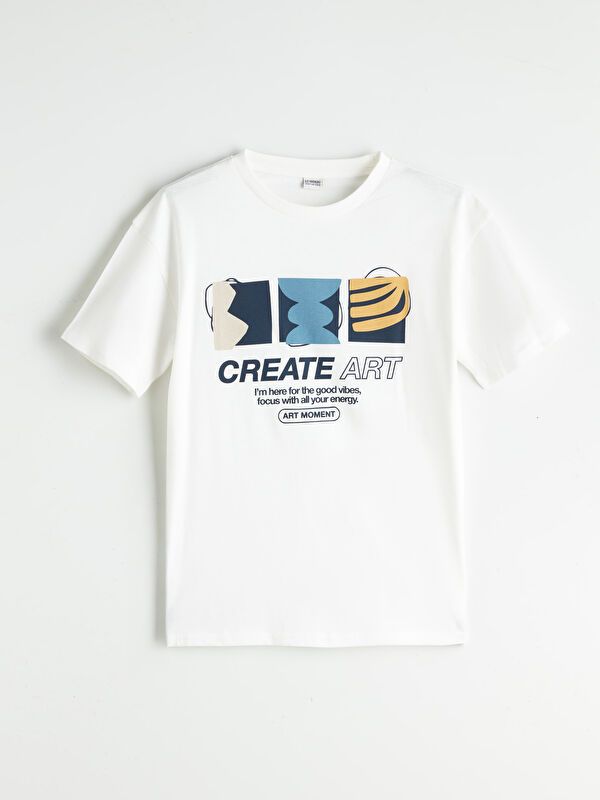 Moudda LC Waikiki - T-shirt en jersey manches courtes Garçon Ecru - Tunisie 1