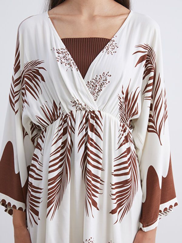 Moudda LC Waikiki - Robe tissée manches longues Femme Imprimé marron - Tunisie 3