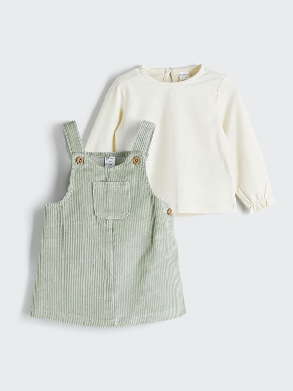 Moudda LC Waikiki - Robe tissée manches longues Fille Vert terne - Tunisie 1