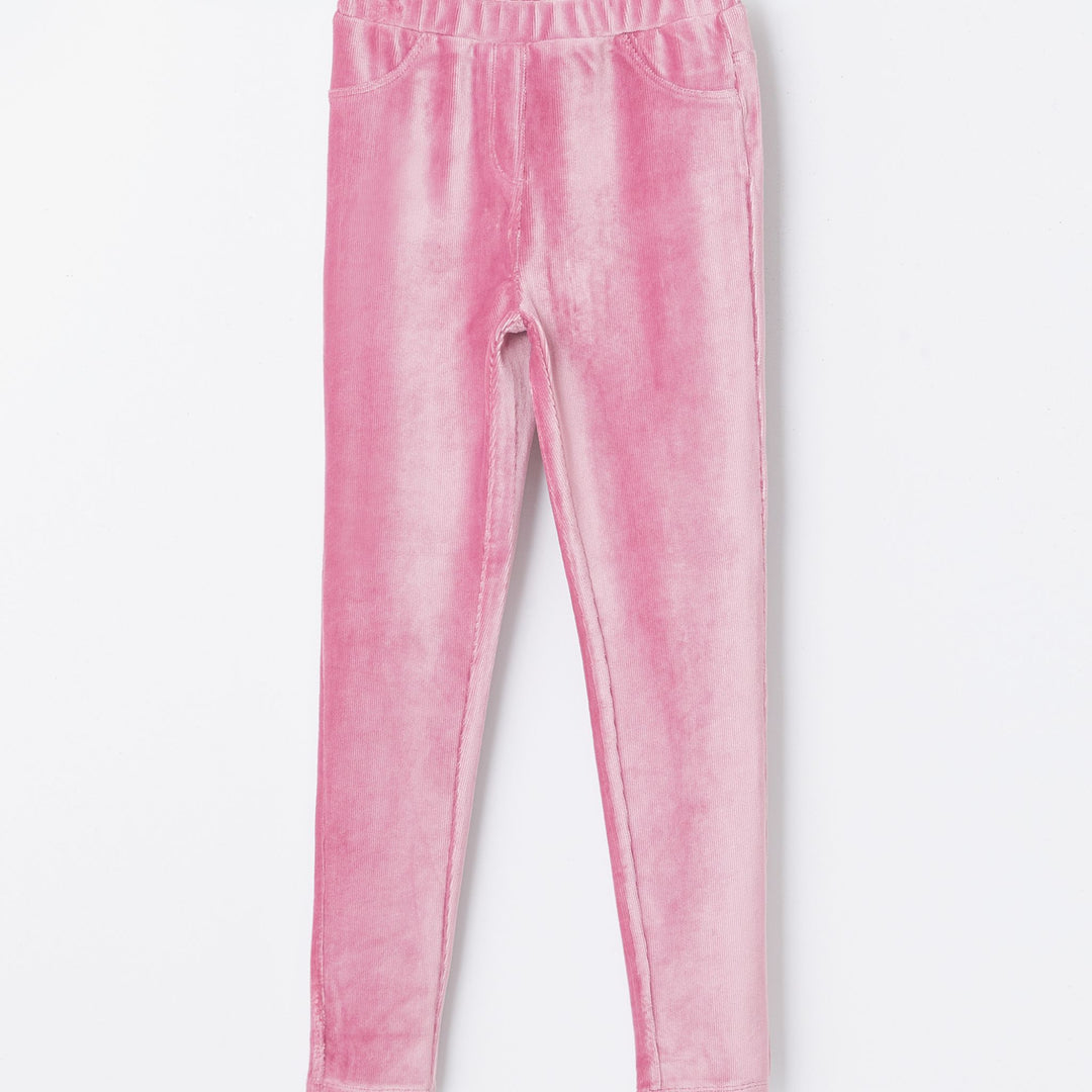 Moudda LC Waikiki - Pantalon jersey basique Fille Rose poudre - Tunisie 1