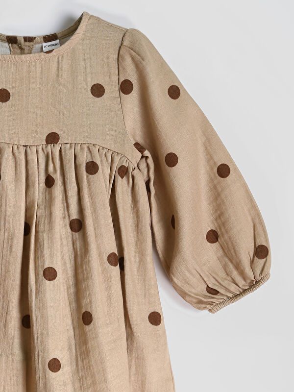 Moudda LC Waikiki - Robe tissée manches longues Fille Imprimé beige - Tunisie 3