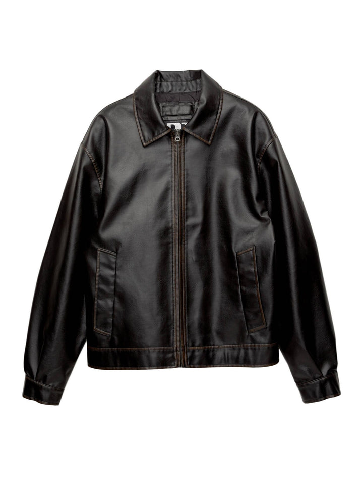 Moudda PULL & BEAR - Veste Boxy PU Lavée - Col Chemisier - Tunisie 1