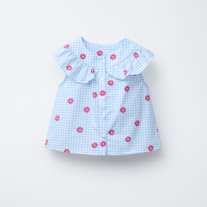 Moudda ZARA - Chemise Enfant - Manches Courtes, Canesu, Volant & Vichy - Tunisie 1