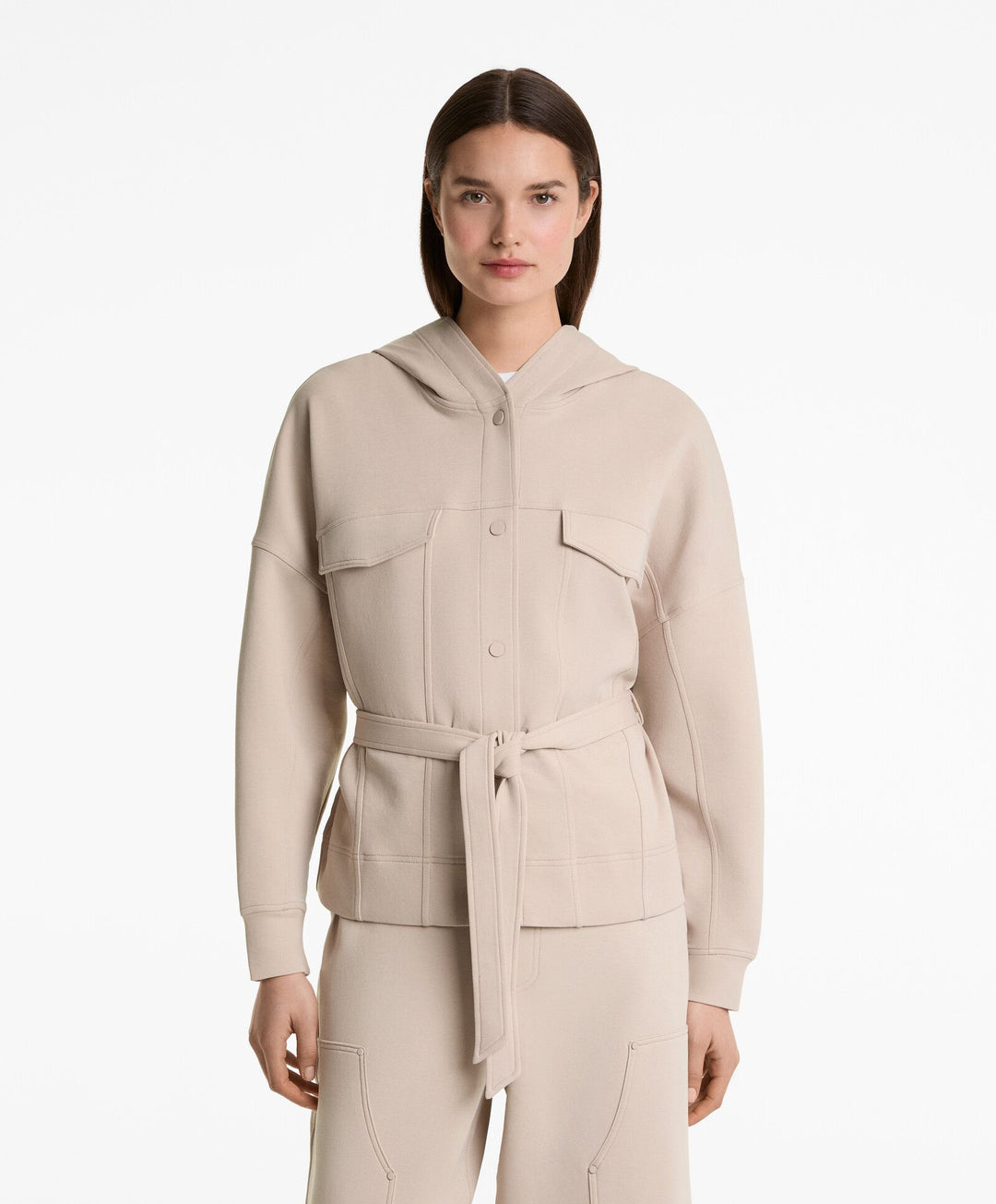 Moudda Oysho - Veste Manches Longues - Nœud Taille & Coton Interlock Light - Tunisie 1