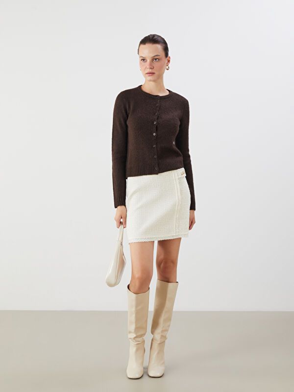 Moudda LC Waikiki - Cardigan tricot moyen Femme Brun foncé - Tunisie 2