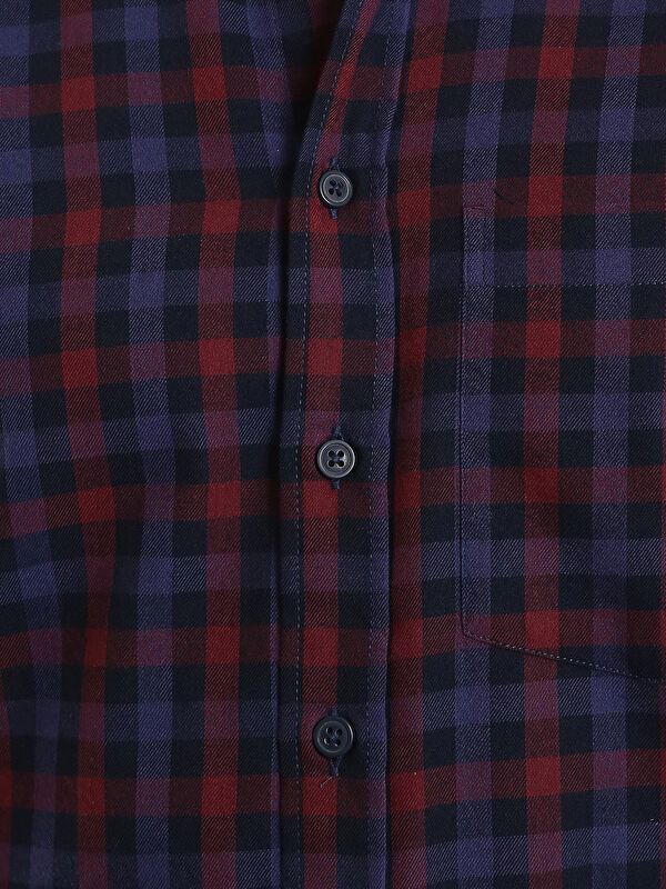 Moudda LC Waikiki - Chemise tissée à carreaux manches longues Homme Carreaux bordeaux - Tunisie 3