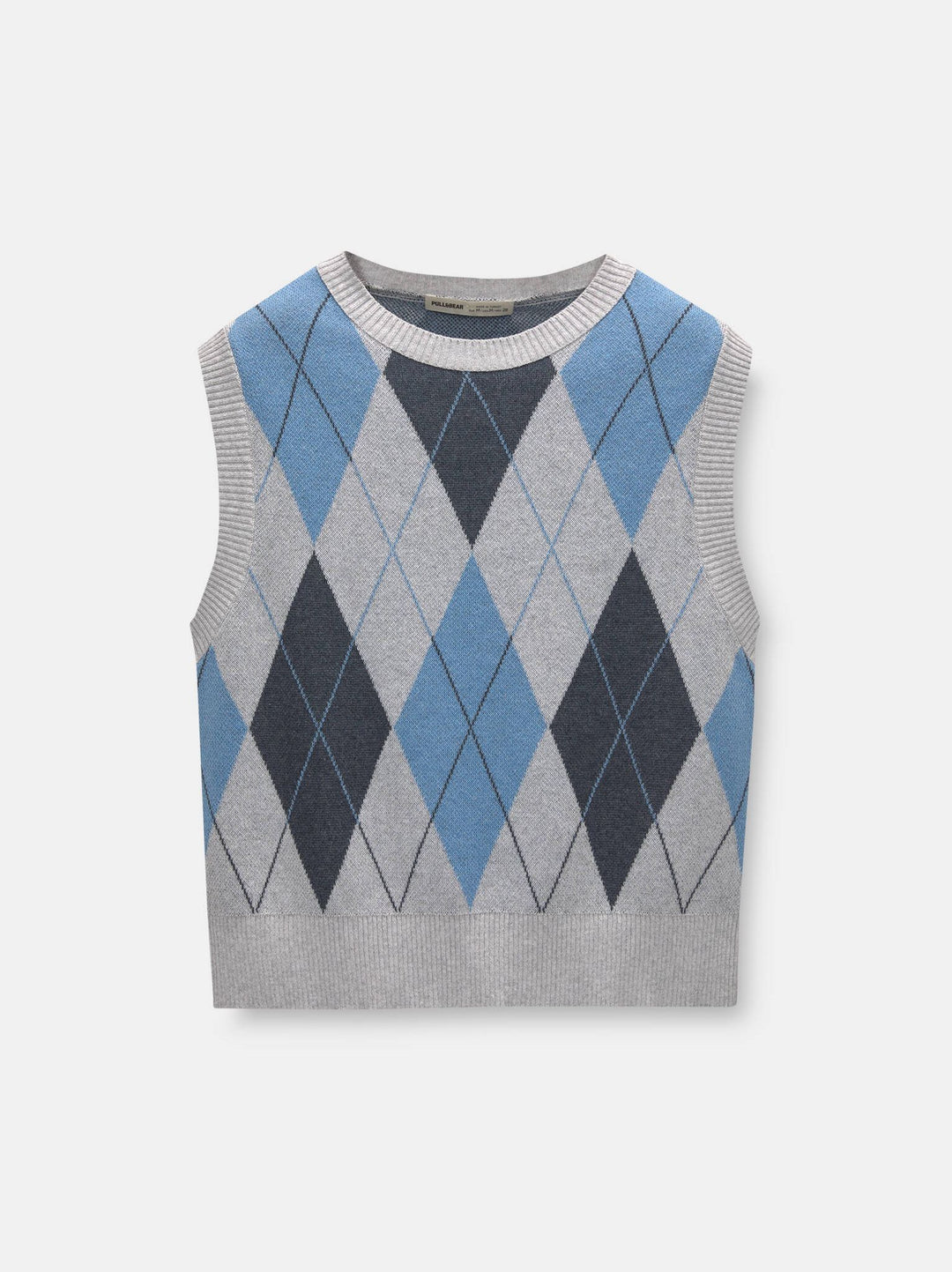 Moudda PULL & BEAR - Gilet Losanges Col V Gris - Tunisie 4