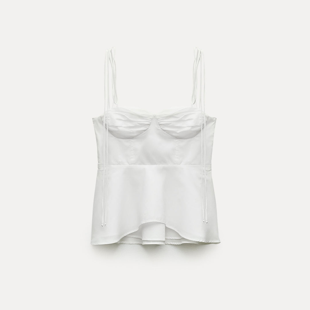 Moudda ZARA - Top bustier volants voile coton - Tunisie 1