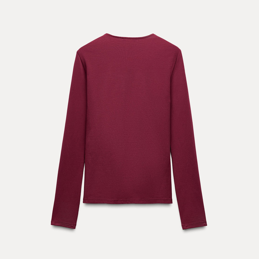 Moudda ZARA - T-Shirt Basic - Col Rond & Coton/Élasthanne - Tunisie 2