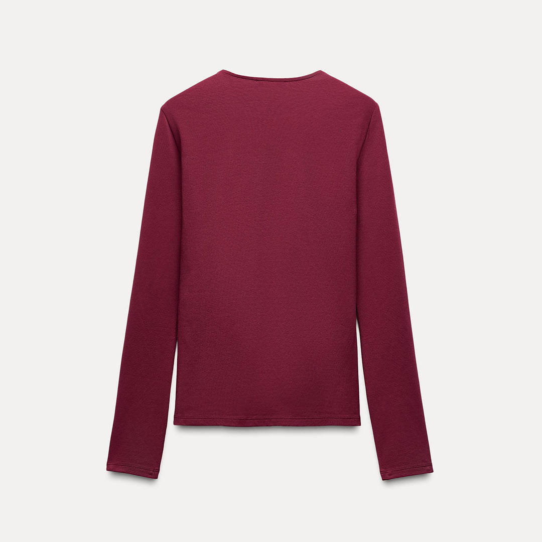 Moudda ZARA - T-Shirt Basic - Col Rond & Coton/Élasthanne - Tunisie 2