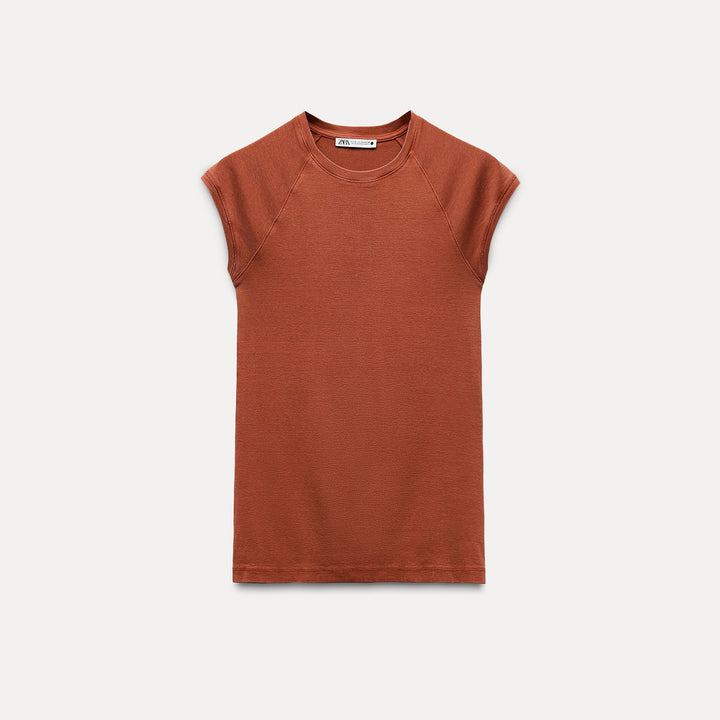 Moudda ZARA - T-shirt Coton Lavé Manches Courtes Raglan - Tunisie 2