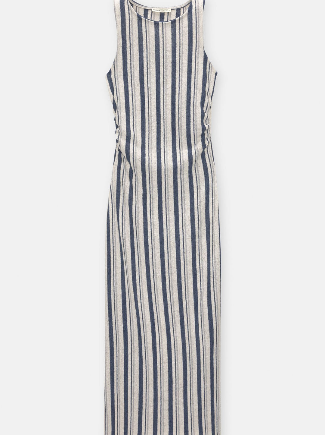 Moudda PULL & BEAR - Robe Midi Fronces Rayure Rustique - Tunisie 3