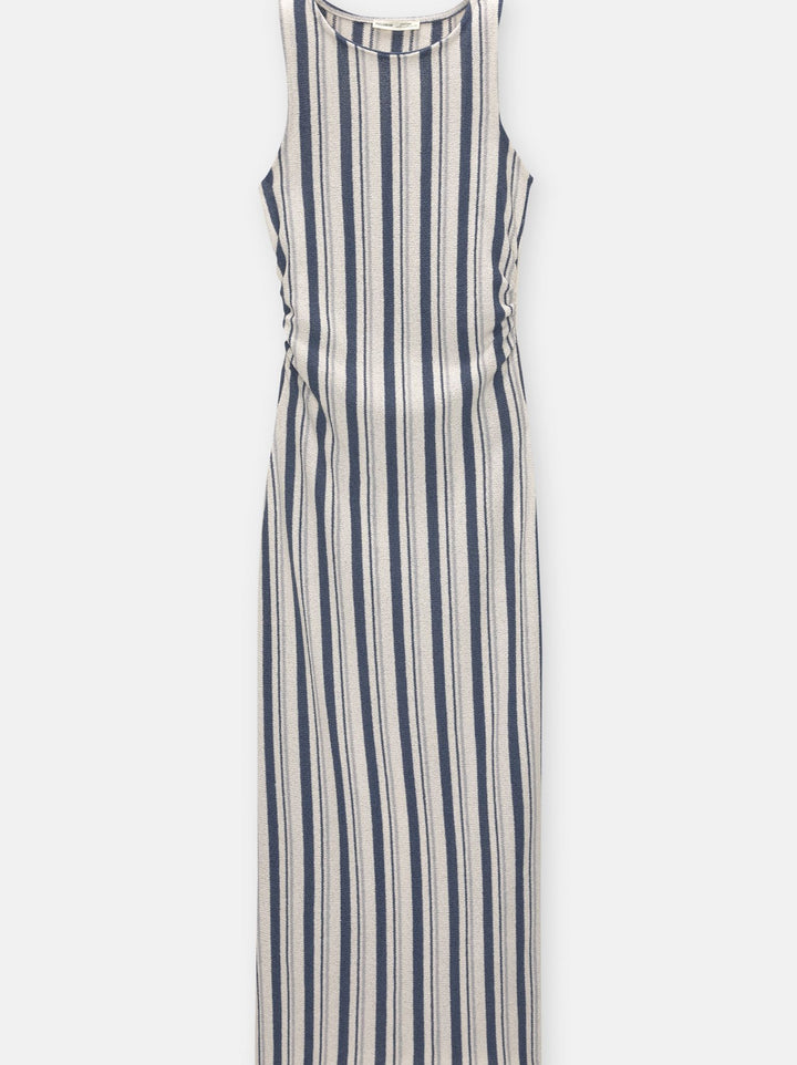 Moudda PULL & BEAR - Robe Midi Fronces Rayure Rustique - Tunisie 3