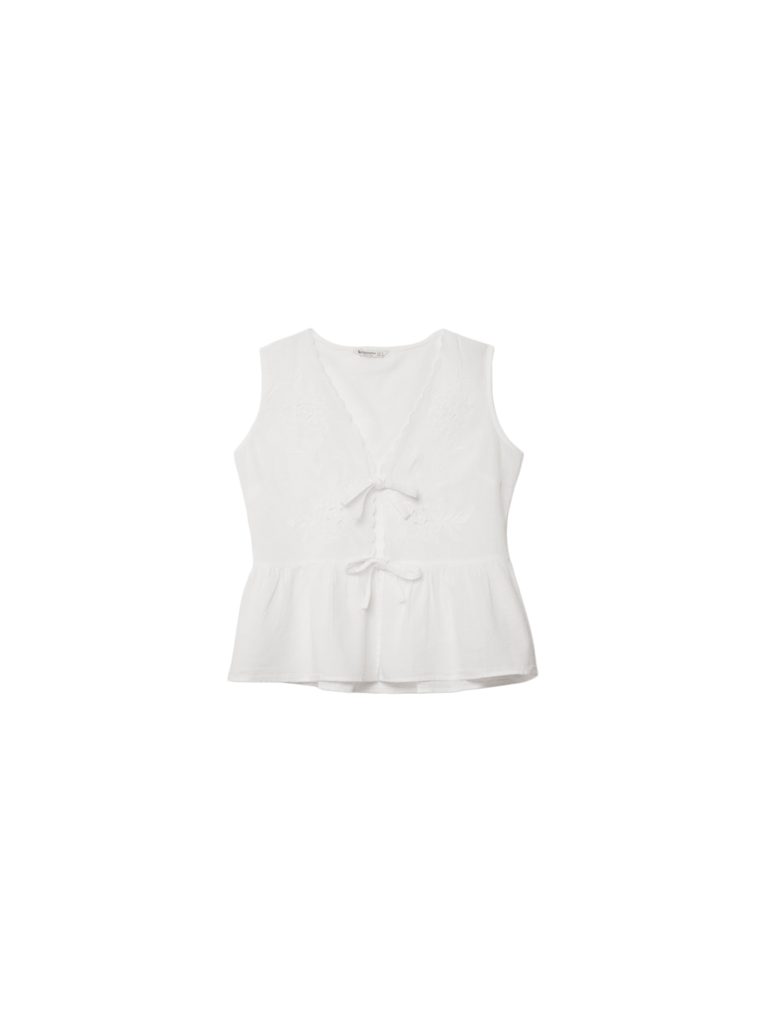 Moudda STRADIVARIUS - Top Sans Manches Brodé avec Nœud - Tunisie 1