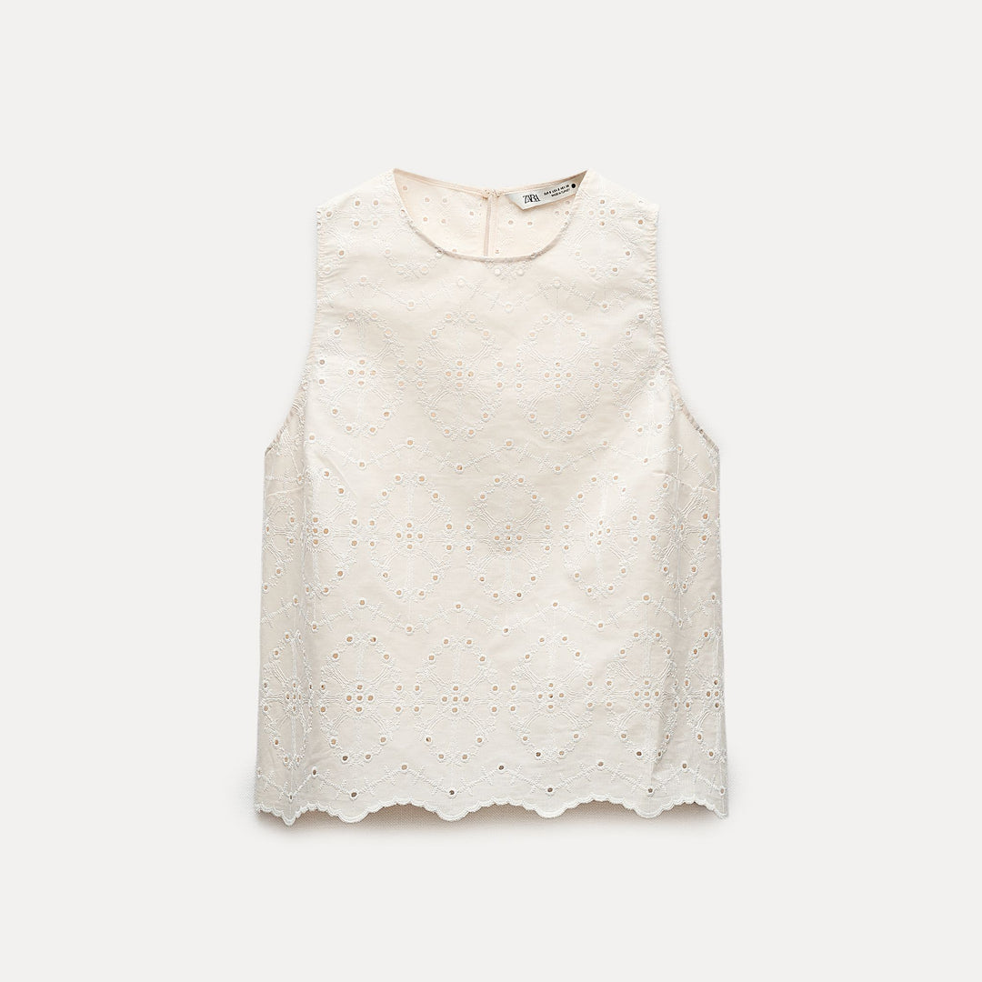 Moudda ZARA - Top brodé manches courtes - Tunisie 1