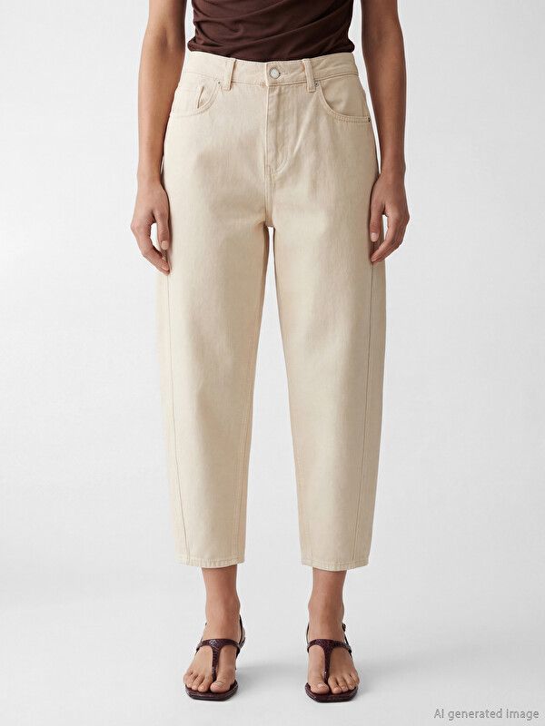 Moudda LC Waikiki - Pantalon en jean pour Femme couleur Écru - Tunisie 2