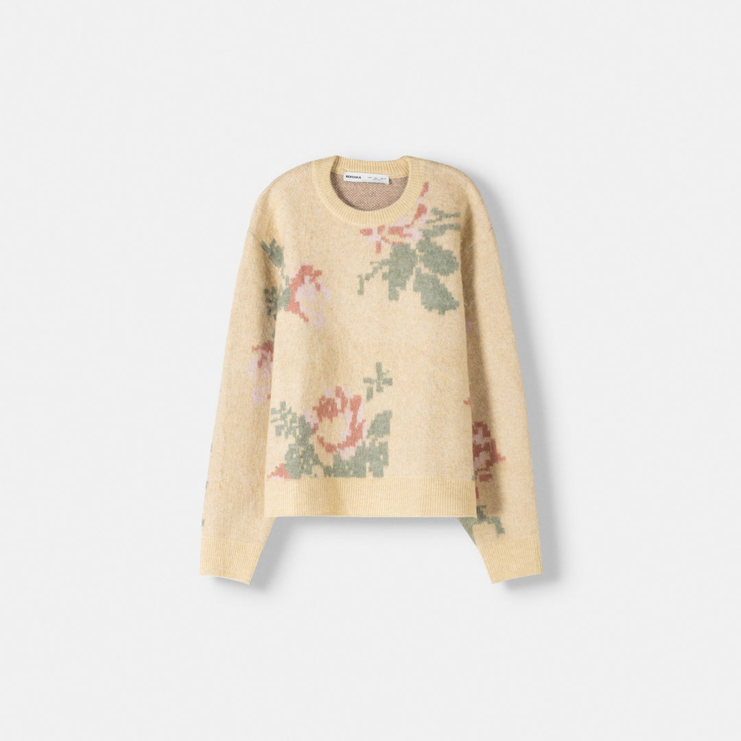 Moudda BERSHKA - Pull floral brossé - Tunisie 1