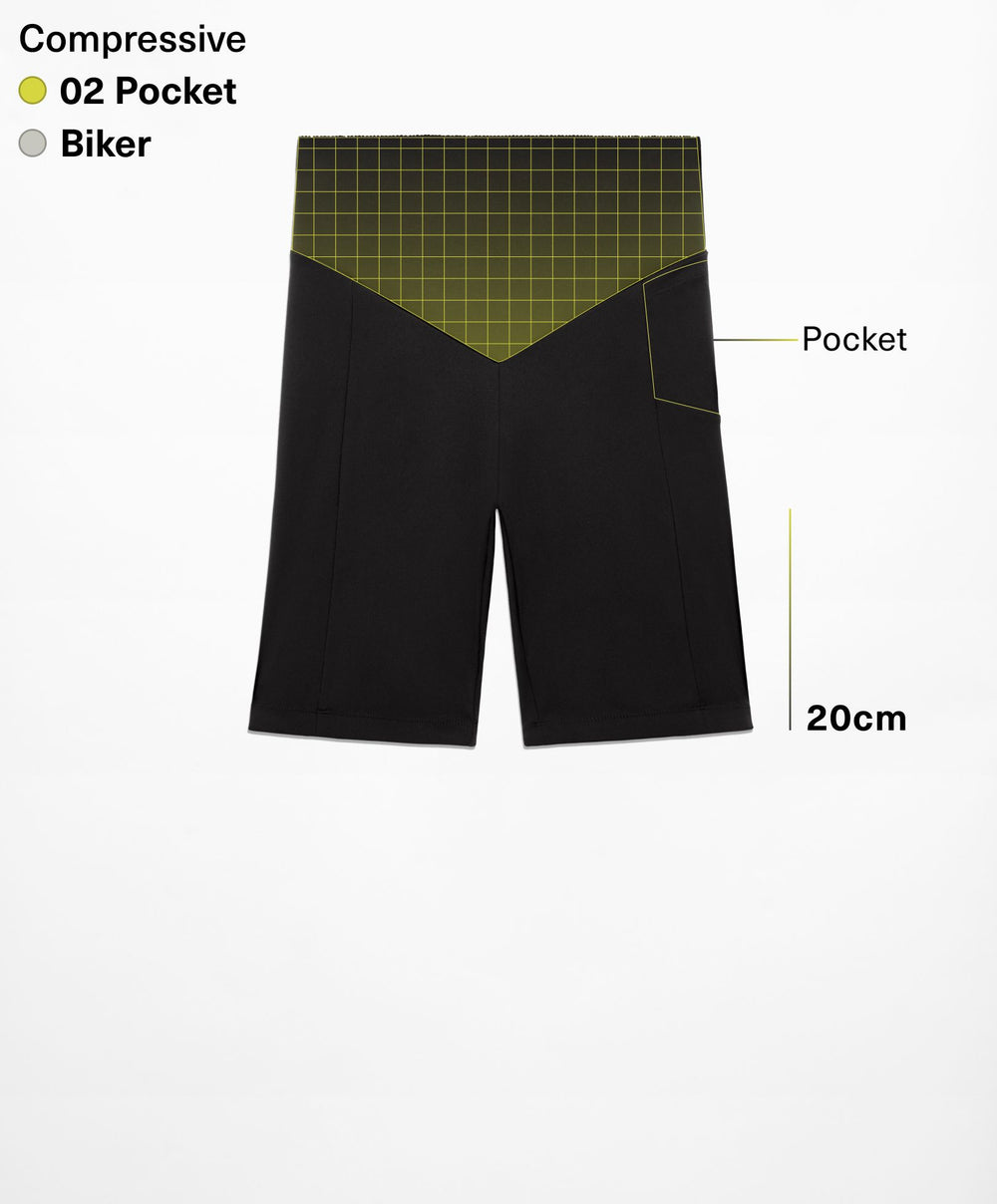 Moudda Oysho - Short cycliste compressif taille haute 20 cm avec poche - Tunisie 2