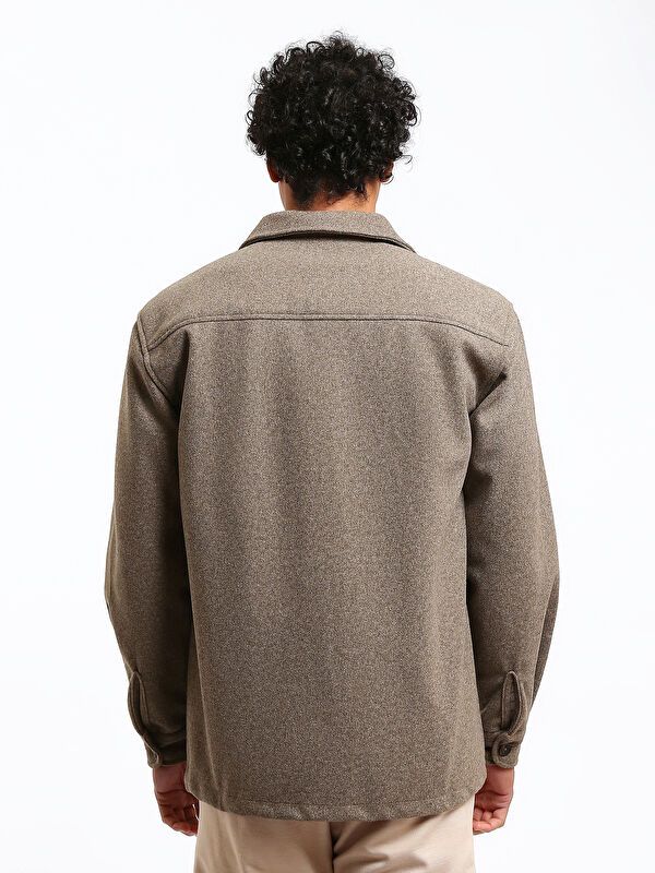 Moudda LC Waikiki - Surchemise en tissu (Shacket) couleur Vison pour hommes - Tunisie 5
