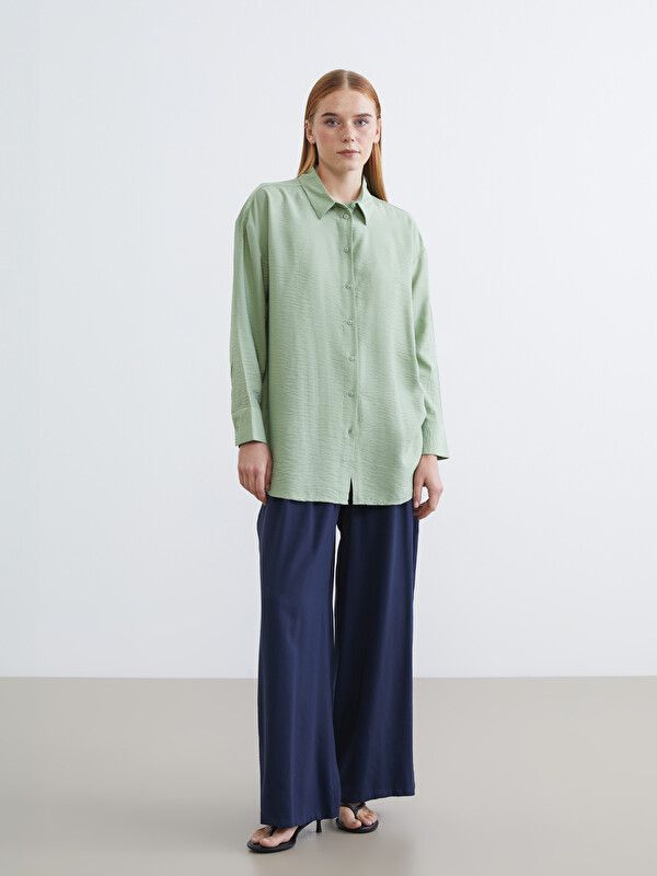 Moudda LC Waikiki - Tunique manches longues en tissu pour Femme couleur Vert - Tunisie 2