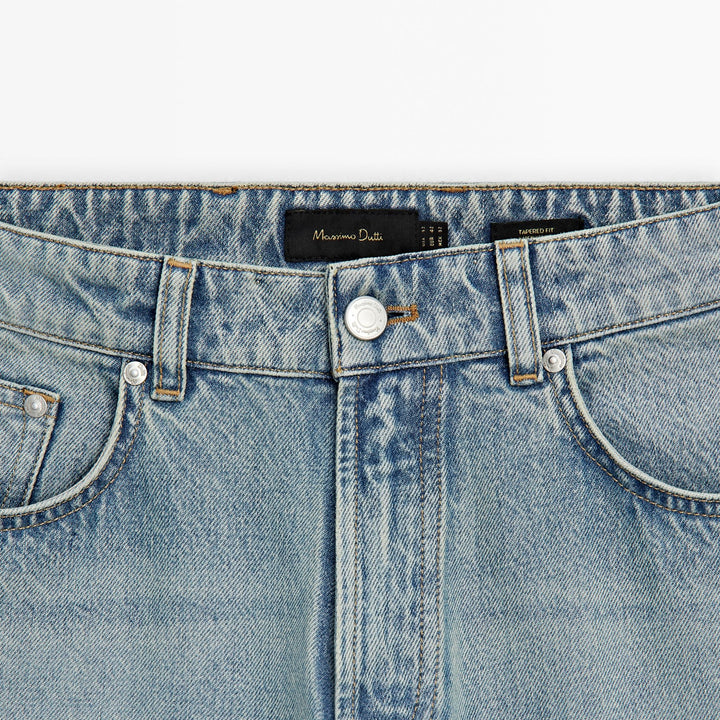 Moudda Massimo Dutti - Pantalon jean super dirty délavé coupe fuselée - Tunisie 3
