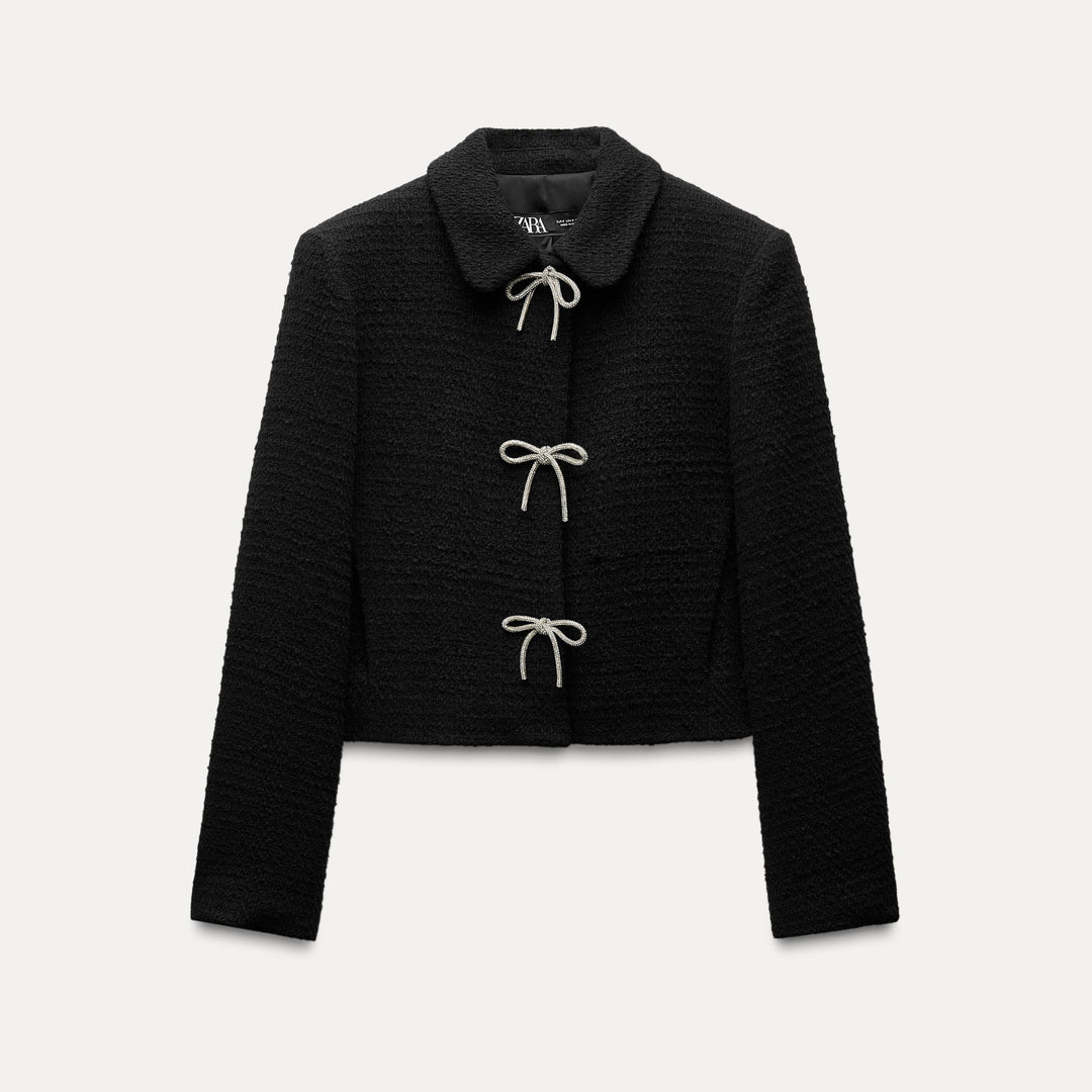 Moudda ZARA - Noir – veste tissu strass nœud - Tunisie 1