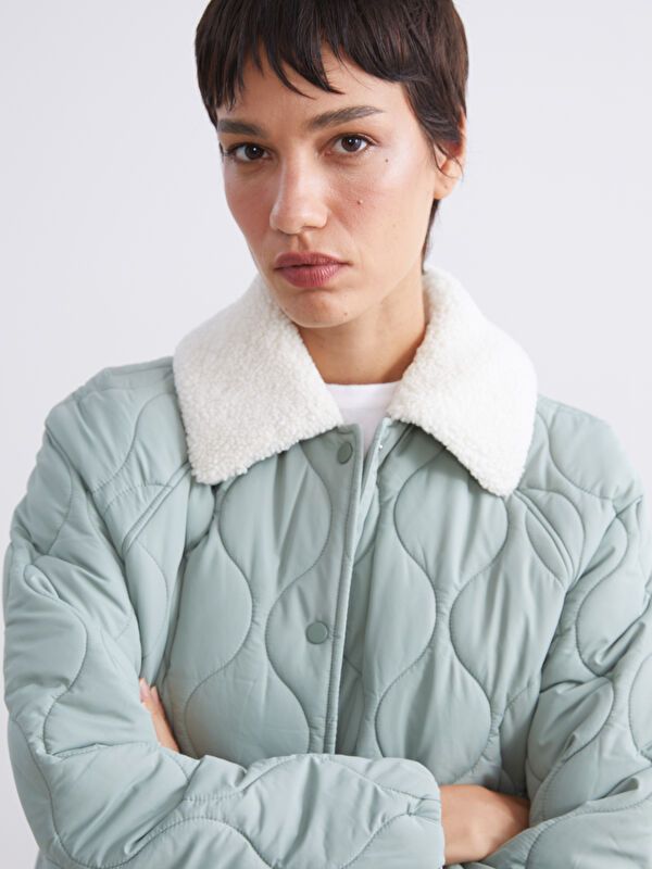 Moudda LC Waikiki - Manteau matelassé en nylon Femme Vert menthe - Tunisie 3