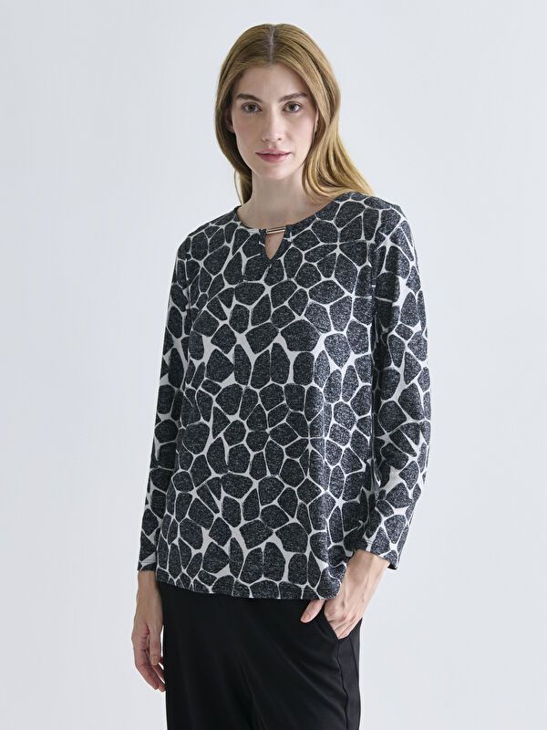 Moudda LC Waikiki - T-shirt imprimé cv jersey manches longues mi-longues pour Femmes - Tunisie 1