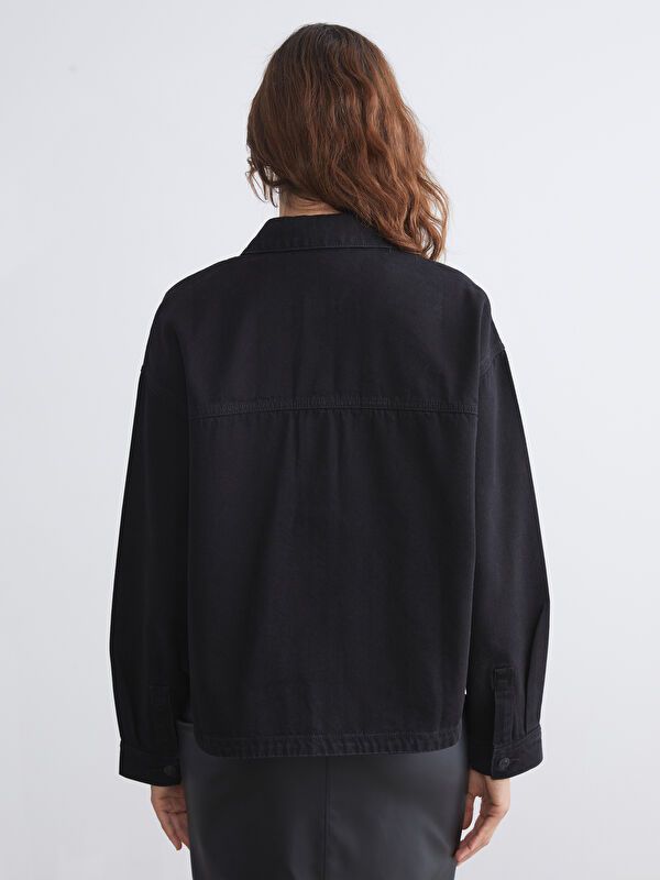 Moudda LC Waikiki - Chemise tissée manches longues en denim Femme Rodéo noir+m - Tunisie 4