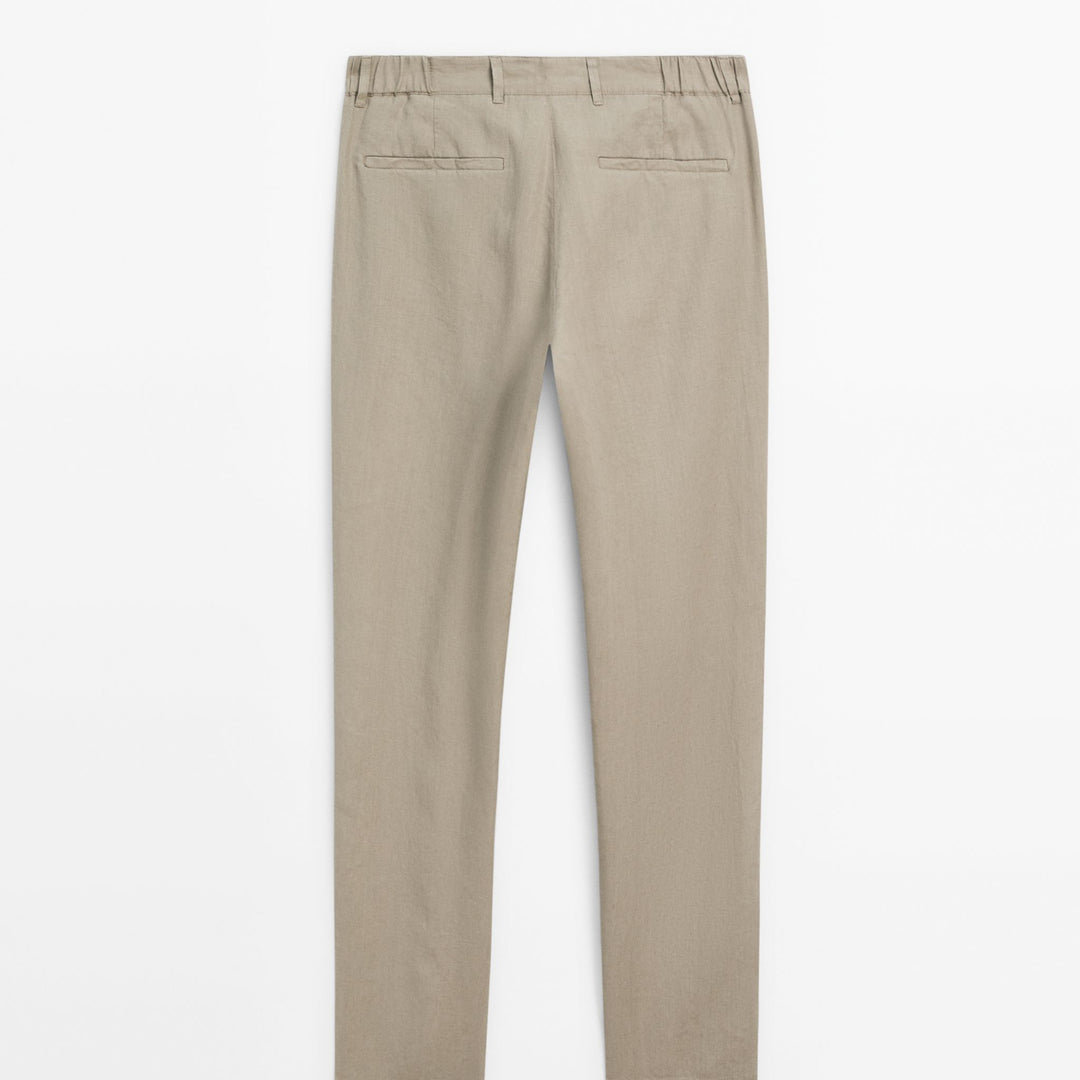 Moudda Massimo Dutti - Pantalon 100 % lin sophistiqué fuselé - Tunisie 4