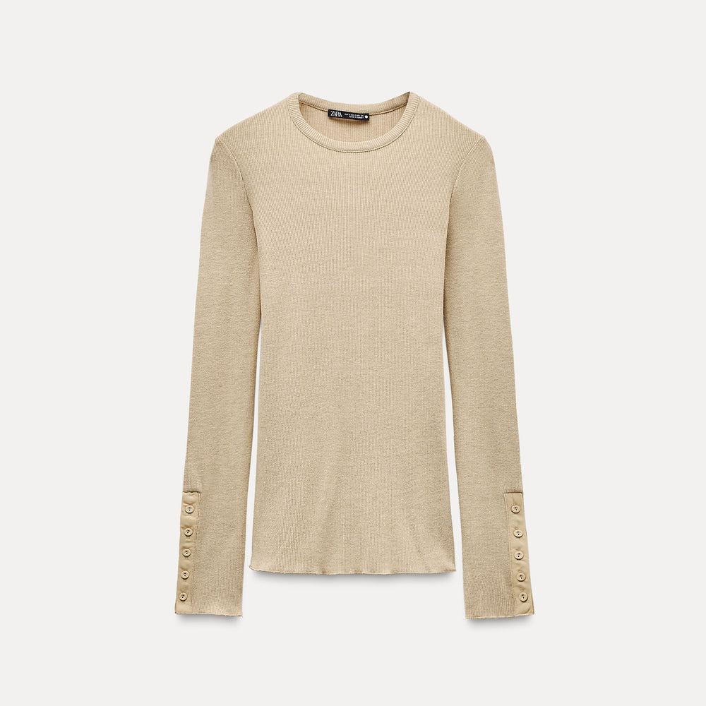 Moudda ZARA - Top Manches Longues Maille Côtelée Douce - Tunisie 2