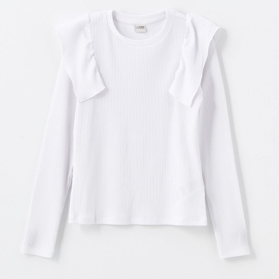Moudda LC Waikiki - Body en jersey manches longues Fille Buxe blanc - Tunisie 1